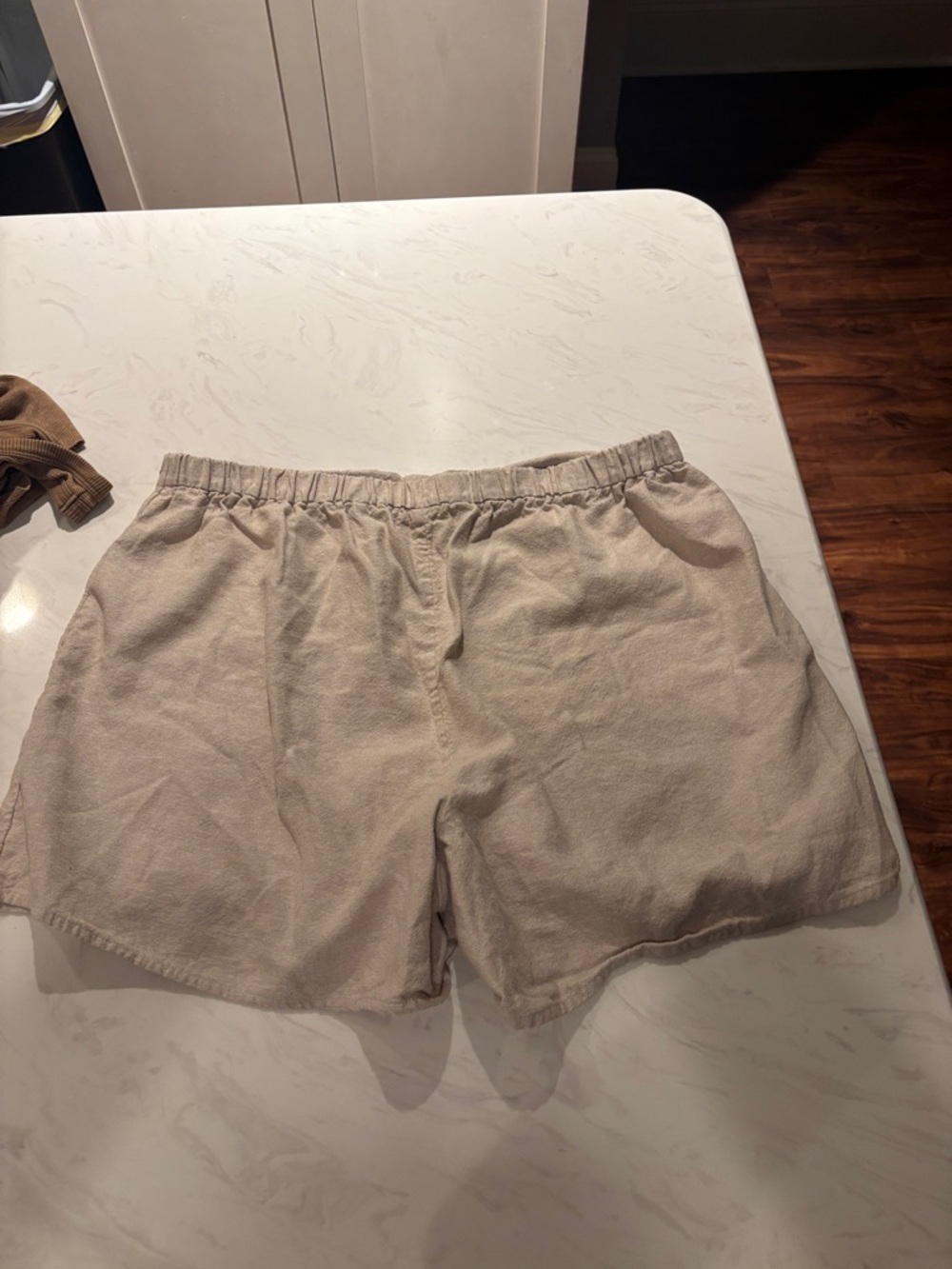 Beige Linen Blend Skort - Picture 2 of 4